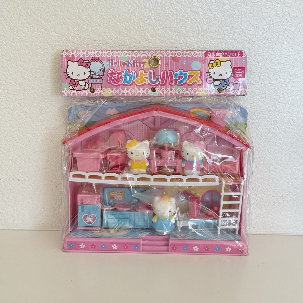 Sanrio Hello Kitty Nakayoshi House 2-Story Furnished Dollhouse w/ Figures NEW